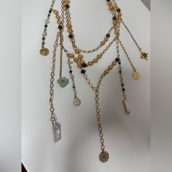 Free People X Ariana Ost - Lotus Belly Chain (or Necklace) in Hazey - NWT - Picture 5 of 8